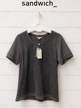 SANDWICH_Dark Grey Faux Suede T-Shirt – NWT size L